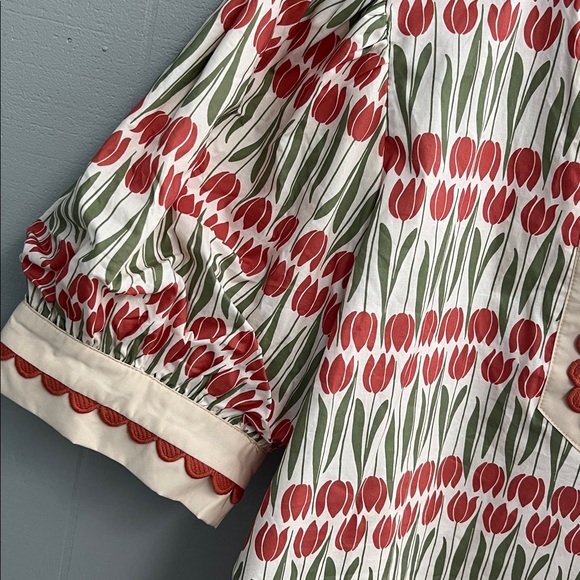 NWT Floral Entro Blouse XL V Neck New with Tags - Picture 4 of 15